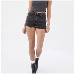 Urban Outfitters BDG 32 Washed Black Cut Off High Rise Denim Shorts Cotton